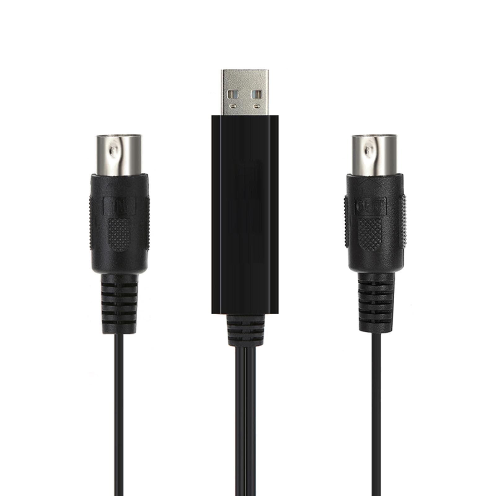 HiFing USB IN-OUT MI Cable One In One Out Interface 5 Pin Line Converter PC to Music Keyboard
