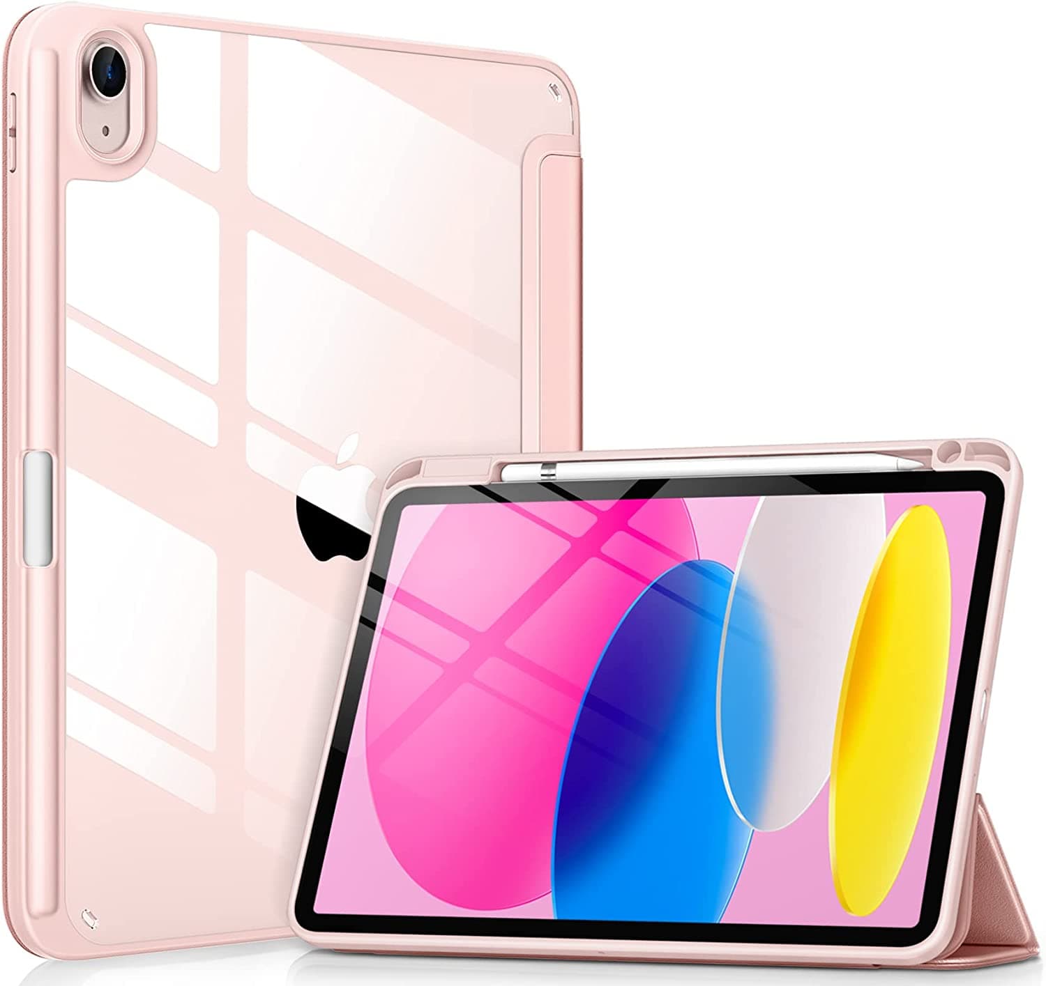 For iPad 10th Generation Case 2022 with Clear Transparent Pink With pen slot YSL 10th Gen 2022 pink