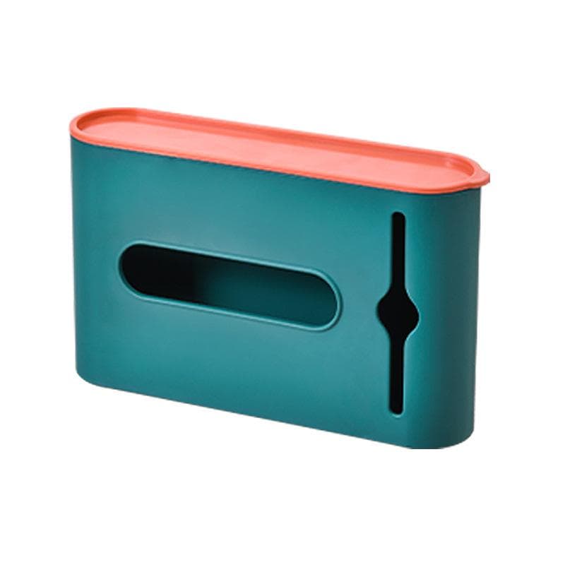 Trash Bags Storage Box Wall Mounted Plastic Garbage Bag Dispenser Waste Bag Holder Removable Organizer For Bathroom Kitchen green