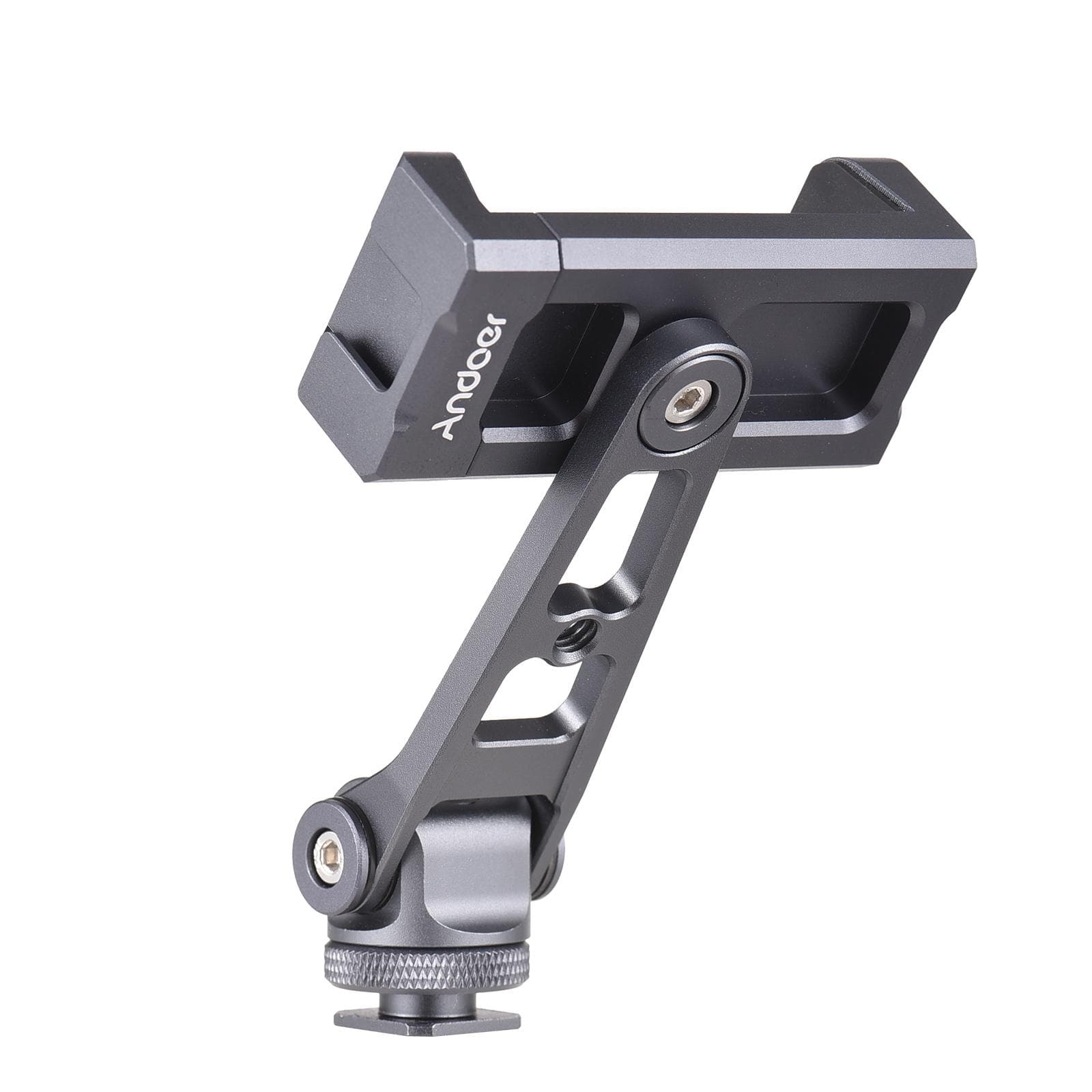 Andoer Multi-functional Phone Holder Clamp Phone Tripod Mount Aluminum Alloy 360 degrees Rotatable with Phone Clip Only