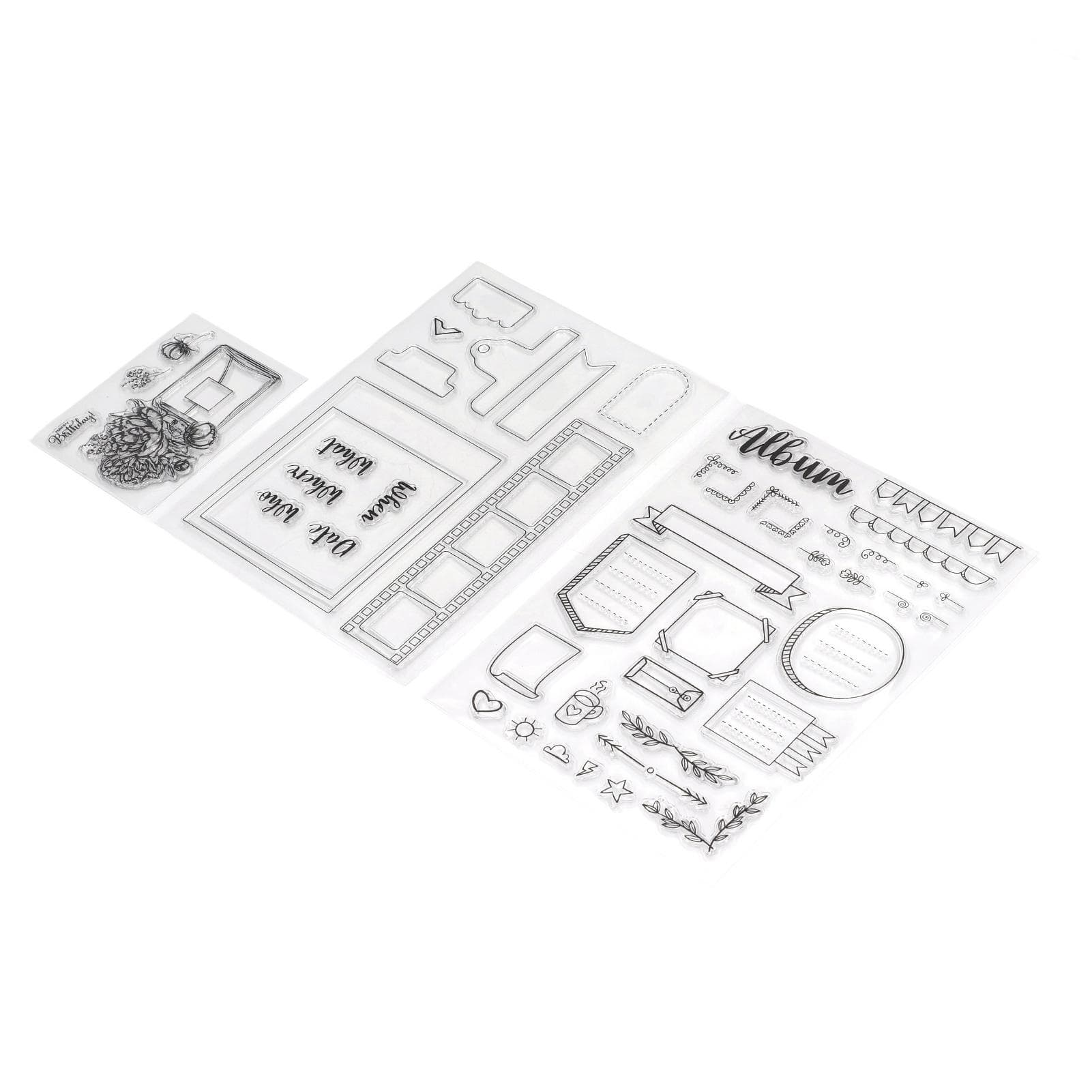 3pcs Clear Stamps DIY Interesting Durable Reusable TPR Material Transparent Appearance Embossing