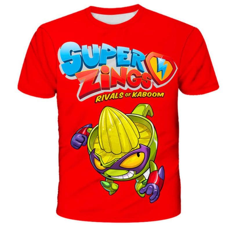 1-14 Years Super Zings Children Short Sleeve T-shirts Clothing Boys Girls Cartoon Casual Tshirts Clothes Unisex Cute Fashion Tee 100