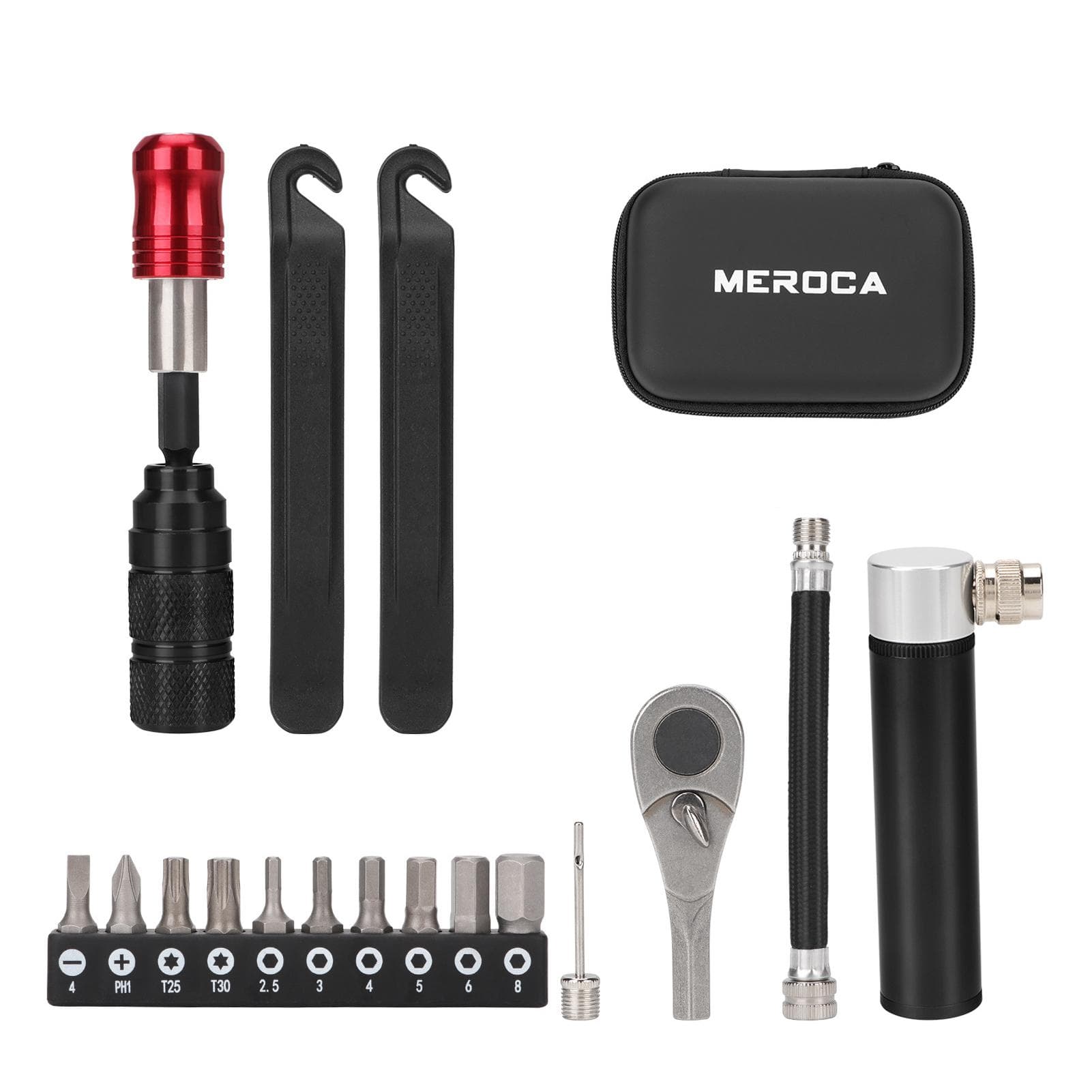 Bike Repair Kit Bike Tool Kit Portable Ratchet Wrench Set with Tire Lever and MultiFunction Tool