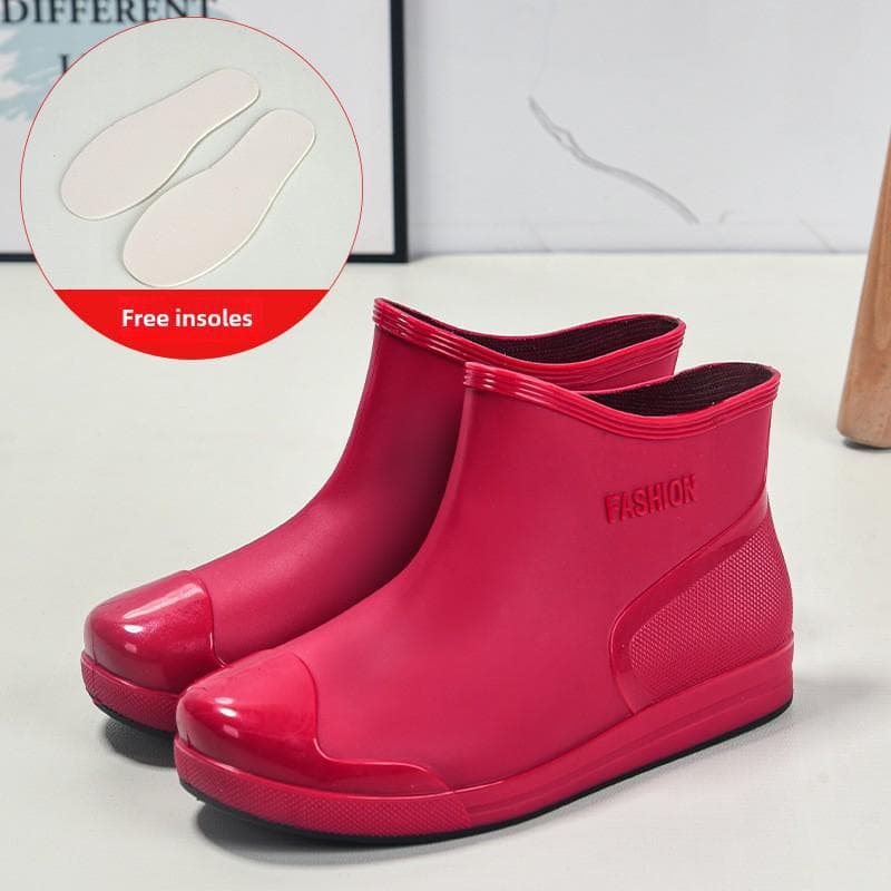 Women's Short Rain Boots - Non-Slip, Waterproof, Fashionable Low-Top Shoes for Outdoor Wear - Comfortable and Trendy. 39