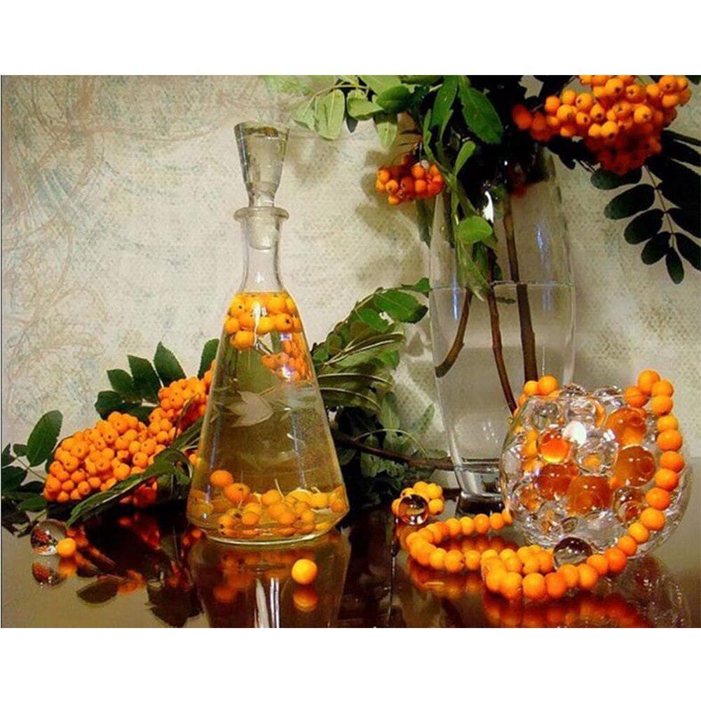 Diamond Painting Cross Stitch Fruit Bottle Full Rhinestones Diamond Embroidery 20X30CM