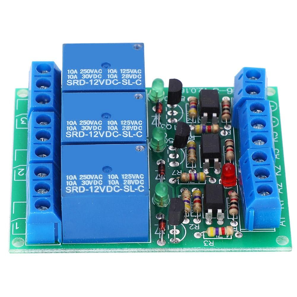 Relay Module 3 Channel High Level Trigger with Optocoupler Isolation DC 12V 10A