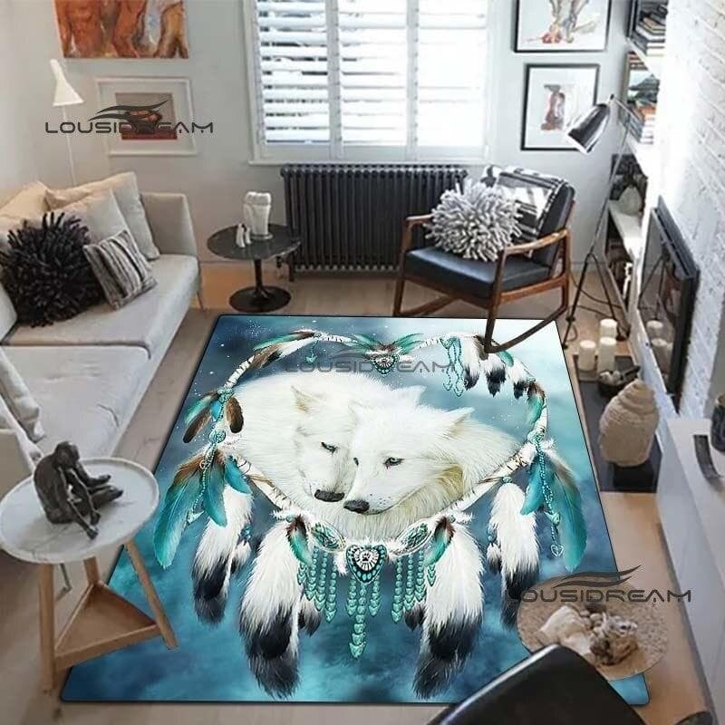 Wolf art Carpets and Rug 3D printing animal Carpet Floor Mat Living Room Bedroom Large Area Soft Carpet Kids Room Rug 60cm x 90cm