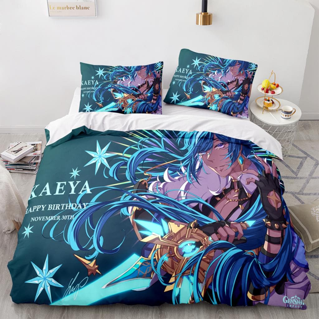 3D Print Anime Genshin Impact Xiao SUCROSE Qiqi Duvet Cover Cartoon Bedding Sets Bed Set Quilt Comforter Covers Home Textiles EU Twin 135x200cm