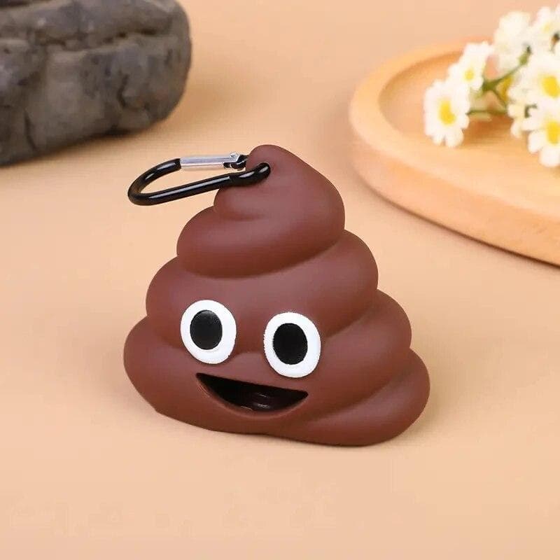 Creative Poop Shaped Pet Poop Waste Bag Dispenser Portable Pet Bin Bag Holder With Clip Pet Dog Outdoor Walking And Travel coffee