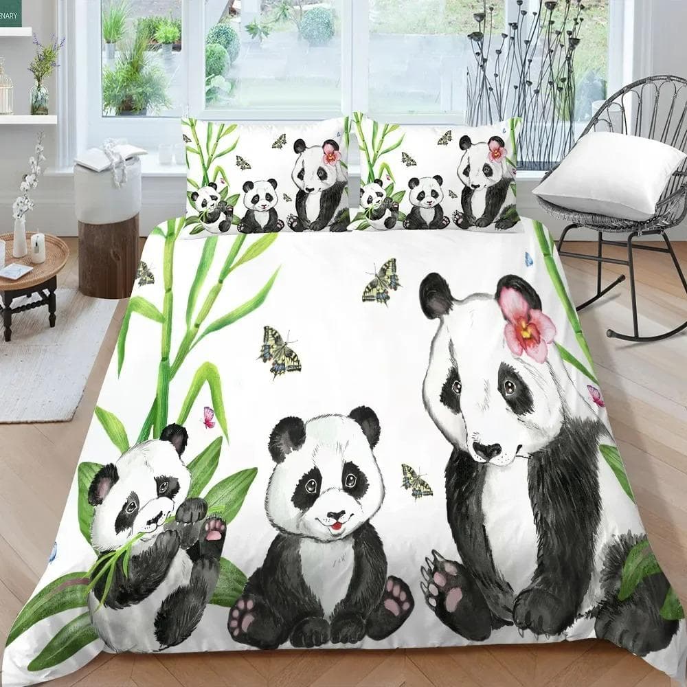 Panda Bear Bedding Sets Animal Duvet Cover Twin Full Single Size and Pillowcase Home Textile 3D Print Bedclothes for Kids Child 70x133cm 2pcs