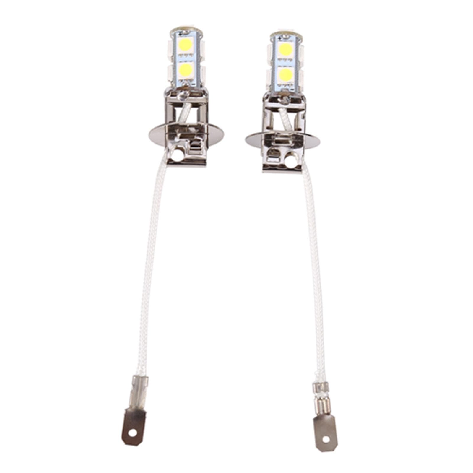 2x H3 5050 White 9 SMD LED DC12V Auto Car Fog Light Lamp LED Bulbs 6500K white