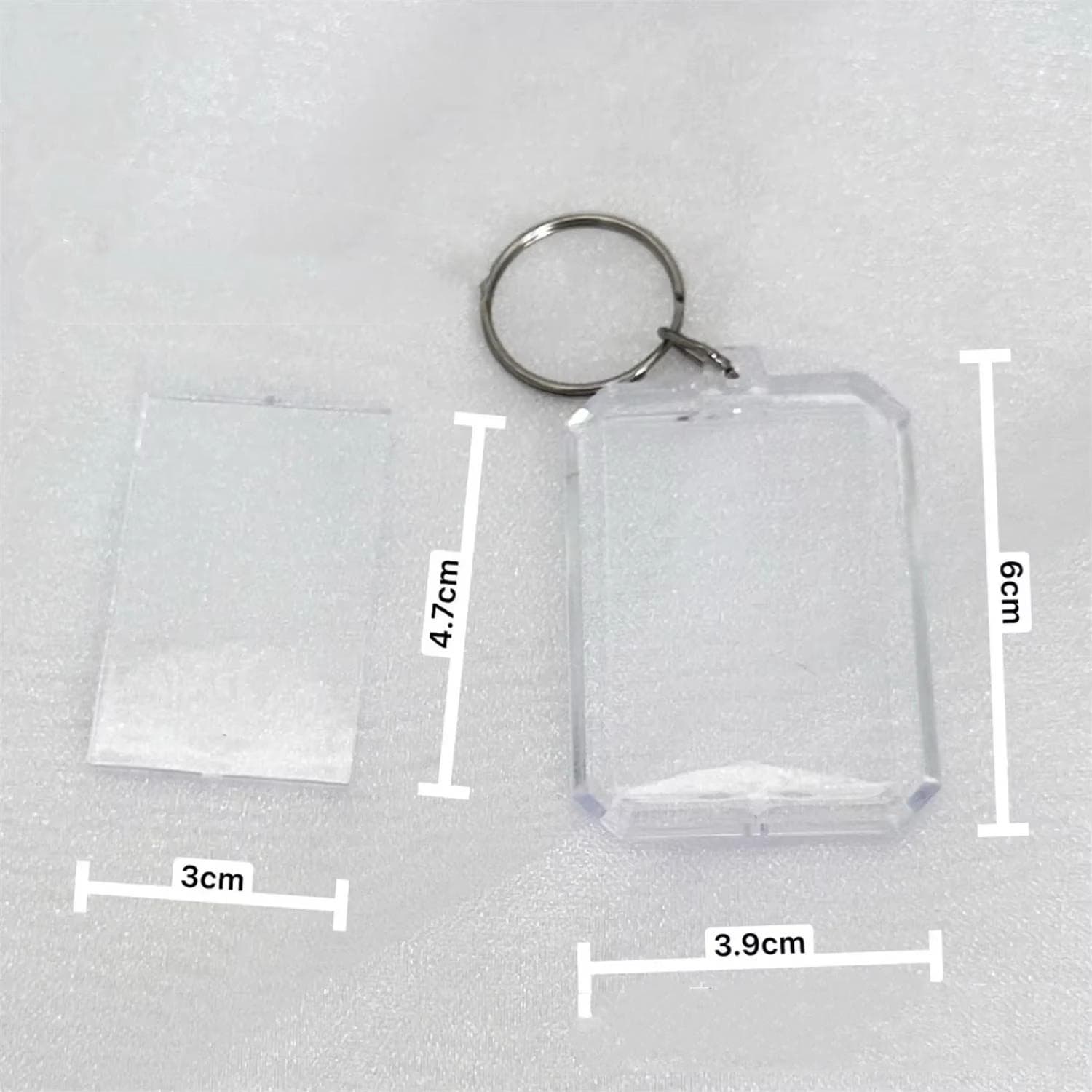 1Pc INS Simple Transparent Acrylic 1-inch Photo Frame Korean Kpop Idol 1-inch Photocard Protective Display Key Chain Bag Pendant