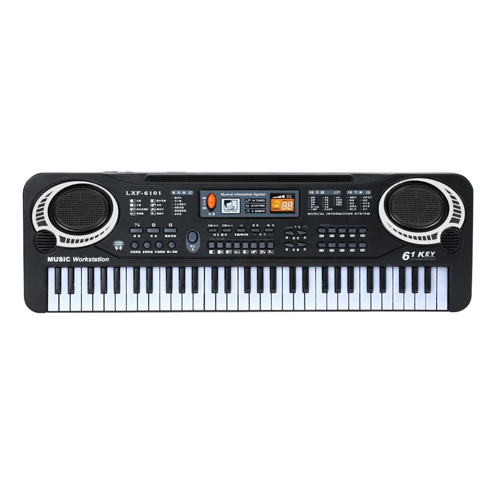 61 Keys Black Digital Music Electronic Keyboard KeyBoard Electric Piano Kids Gift Musical Instrument EU Plug
