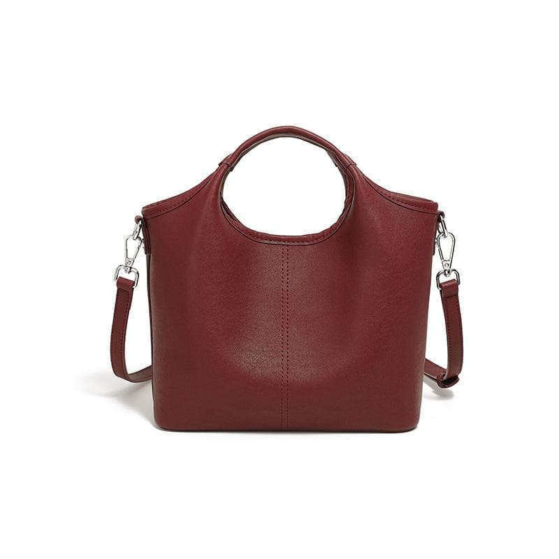 The First Layer of Leather Bucket Bag Female Spring/summer Vintage Hand-held Senior Leather Female Bag Single Shoulder Crossbody Bag