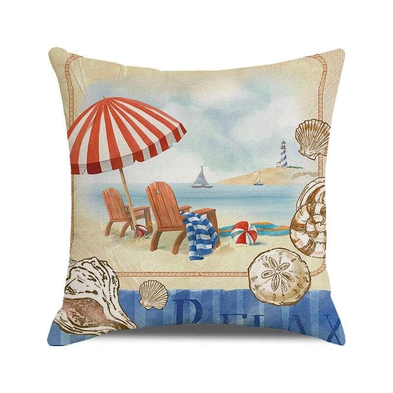45x45 cm starfish beach chair sailboat slippers print pillowcase upholstery pillowcase nautical style cushion cover 50x50cm