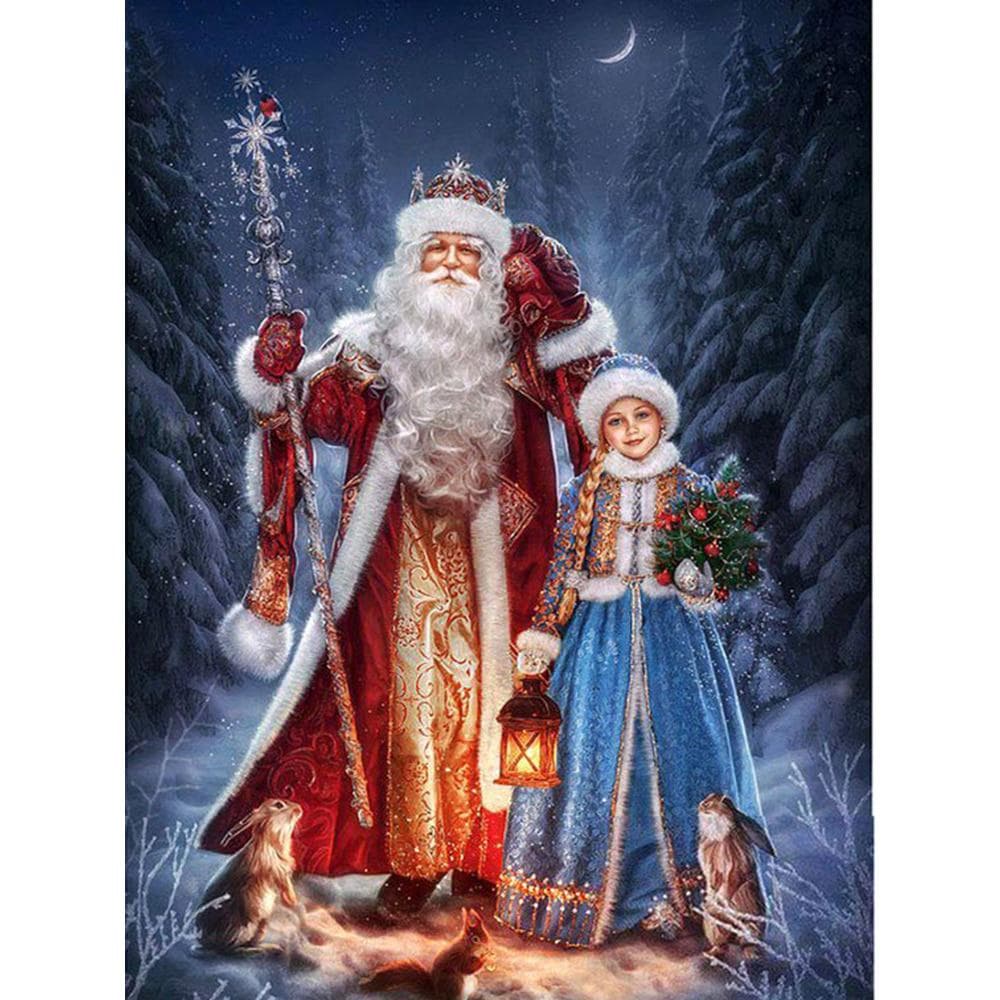 5D Diamond Painting Christmas Rhinestone Cross Stitch Diamond Embroidery Cartoon Cold Elderly 20X30CM