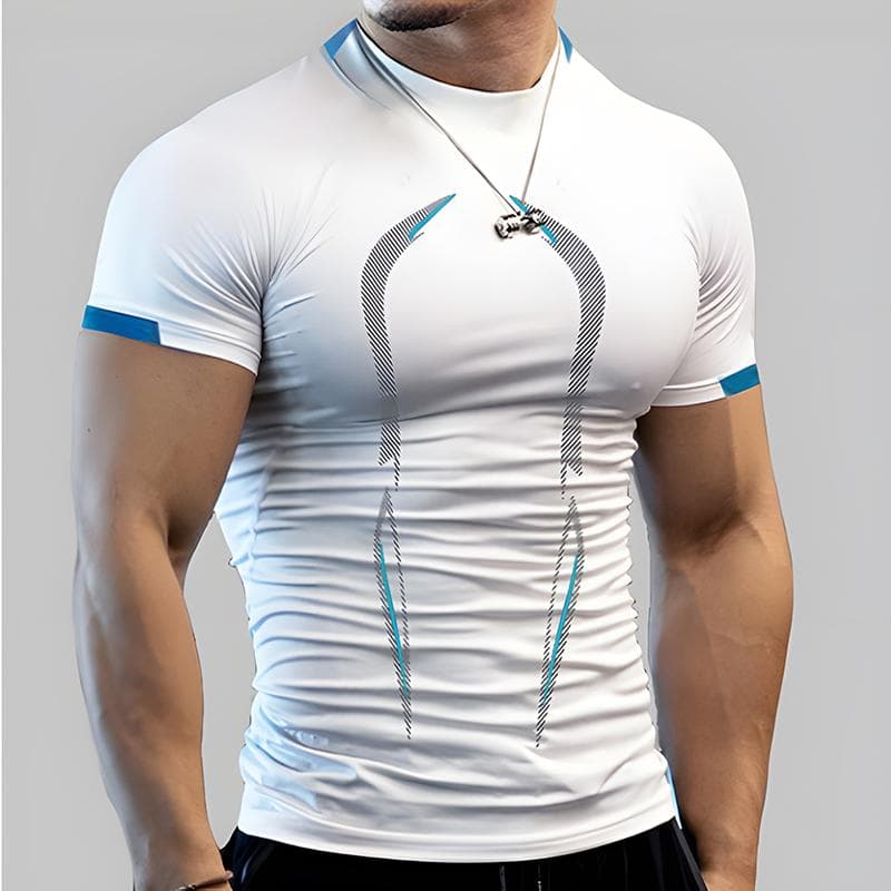Men's Summer Casual Comfortable Tight-Fitting T-Shirt Sports Gym Sportswear Quick-Drying Breathable Shirt 8XL white