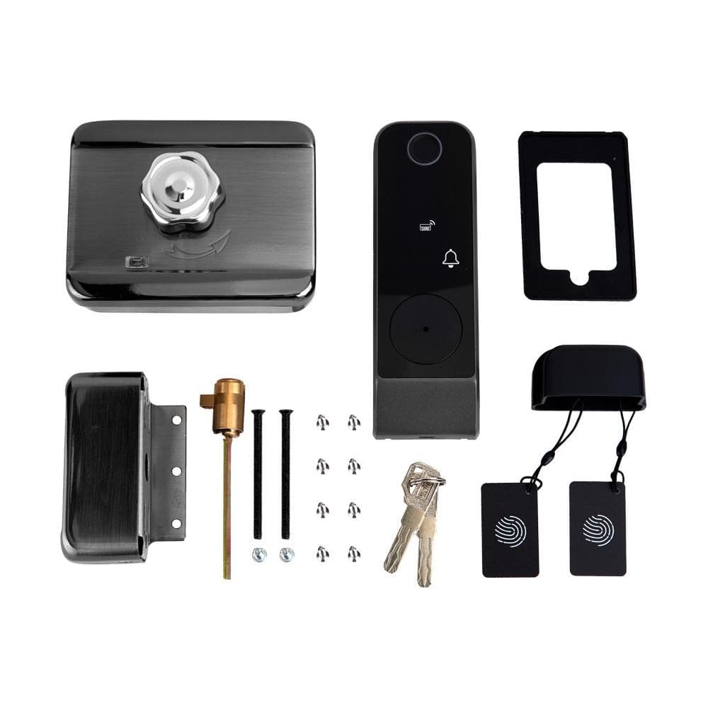 Smart Lock Keyless Entry Door Lock Anti-theft Biometric Password Door Lock Tuya App Remote black