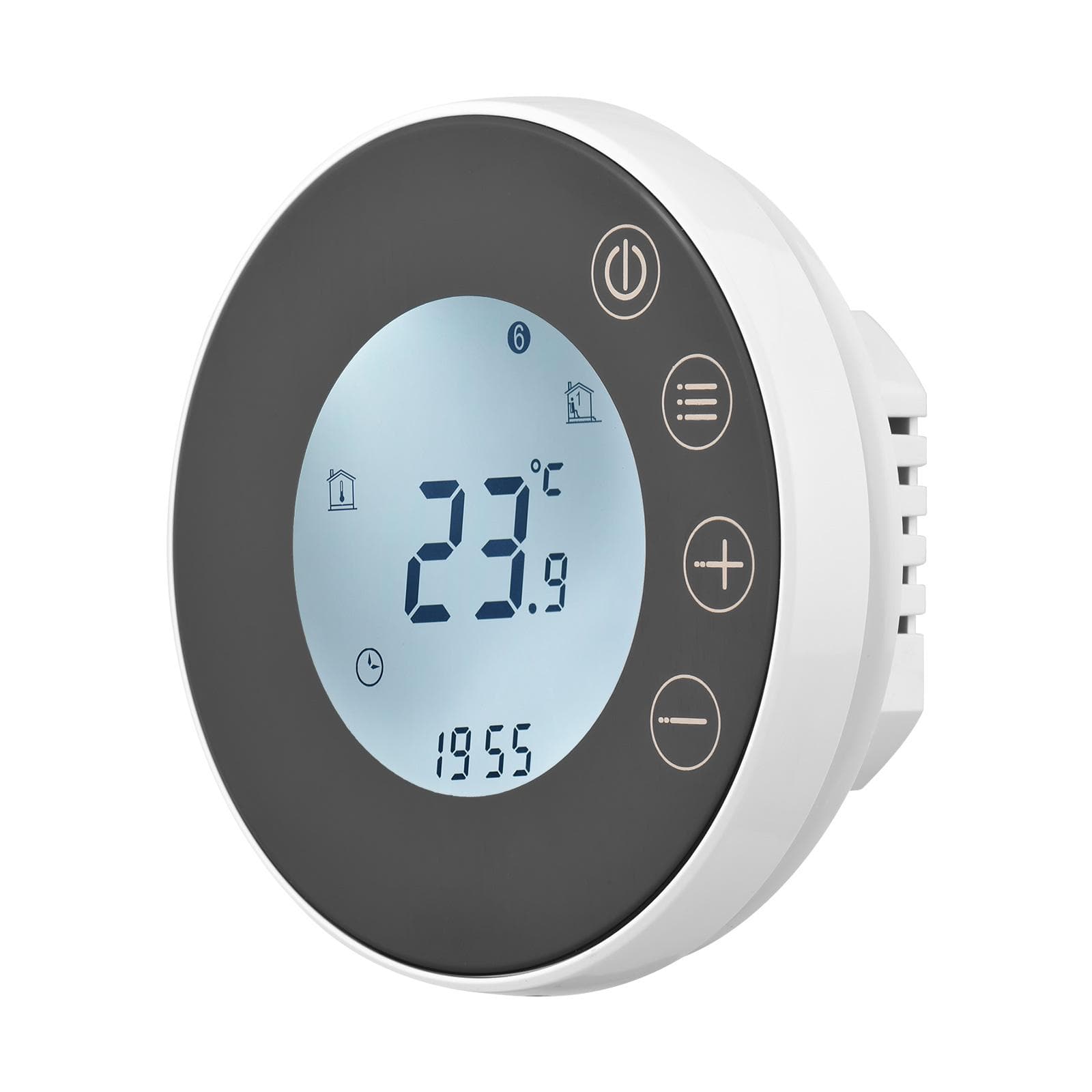 Programmable Smart Digital Thermostat Room Temperature Controller with Round Backlight LCD water & gas boiler heating black