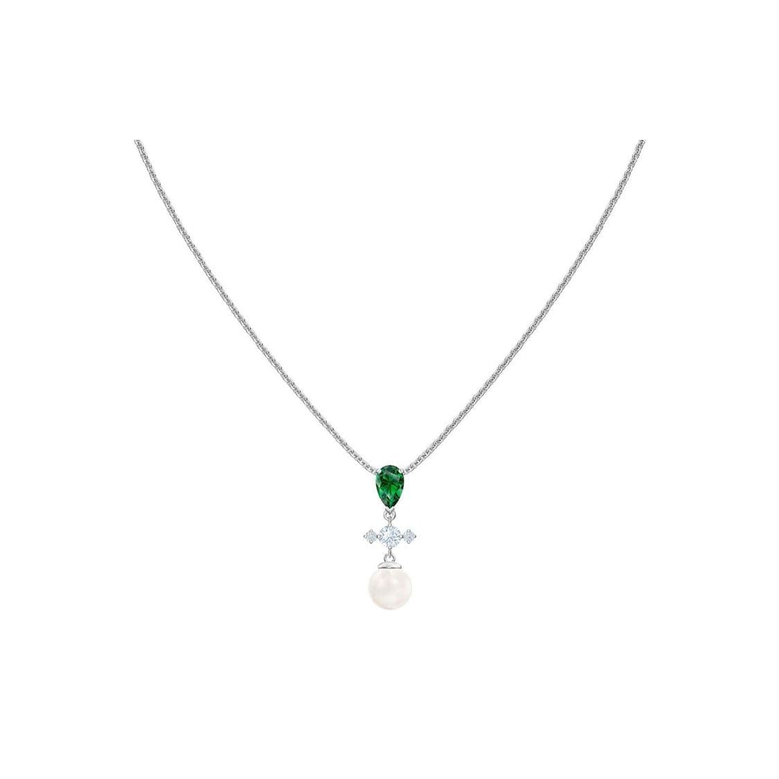 Swarovski Cross Pearl Series Green Crystal Necklace Women necklace 5493103 Green
