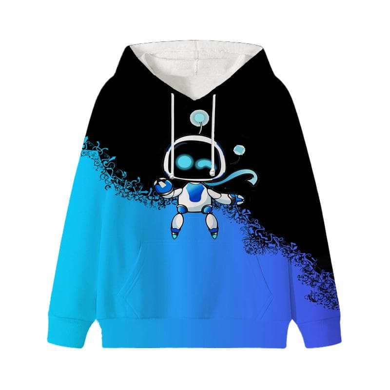 Astro Bot Hoodies Baby Unisex Cartoon Print Long Sleeve Tops Astronaut Toddler Boys Girls Casual Sweatshirts Outfits 140 purple