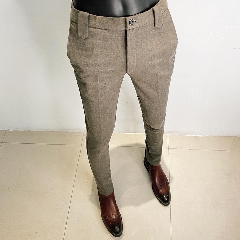 Men's Autumn 2022 Korean Style Slim-Fit Business Casual Suit Trousers 30 coffee