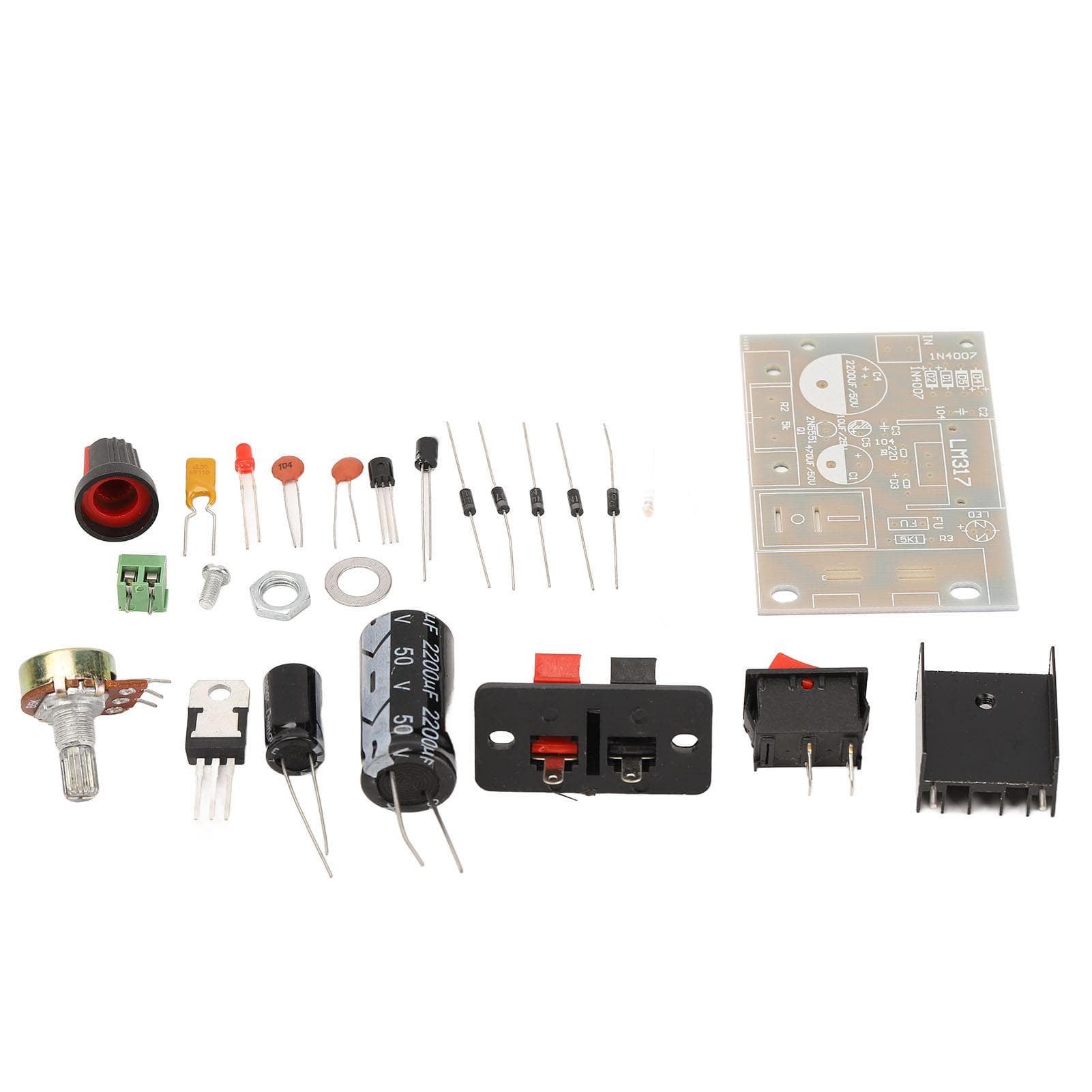 Regulated Power Supply DIY Kit Adjustable DC Power Supplies Board with Short Circuit Protection