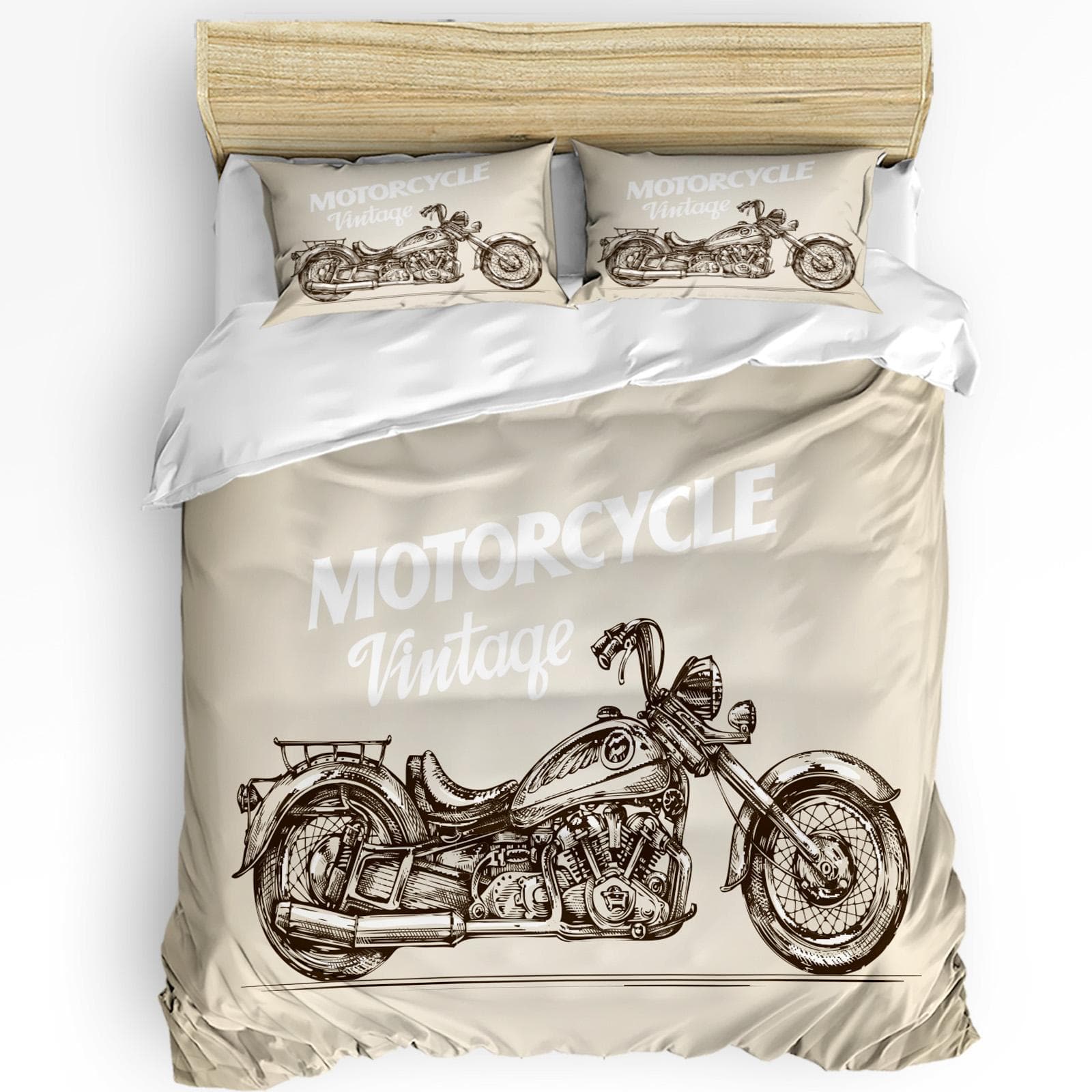 Vintage Racing Retro Style Duvet Cover Bed Bedding Set Home Textile Quilt Cover Pillowcases Bedroom Double Bedding Set No Sheet EU single(135x200cm)