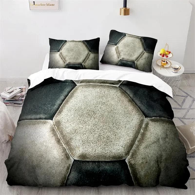 3D Soccer Duvet Cover Set King Queen Boys Watercolor Football Bedding Set Youth Sports Theme Quilt Cover For Child's Dorm Room US Full 200x230cm