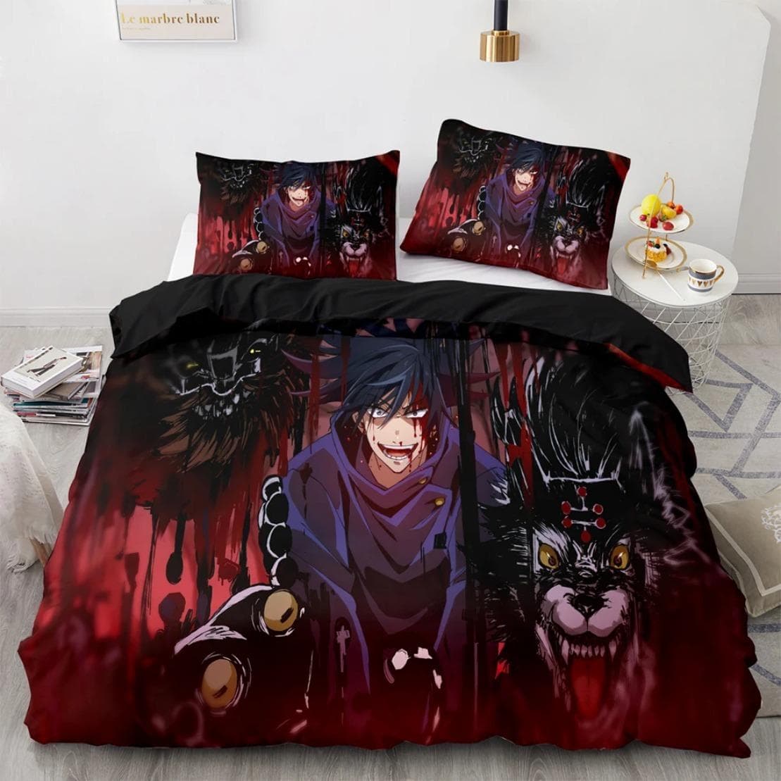 Satoru Gojo Quilt Cover and Pillowcases Single/Double/Queen/King,Japan Famous Anime Duvet Cover Sets,Jujutsu Kaisen Bedding Set 140x200cm 2pcs