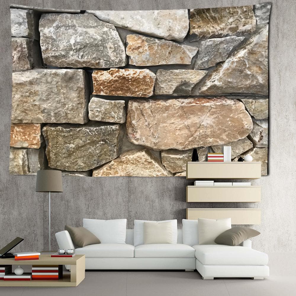 Grey Big Stone Tapestry Wall Hanging Abstract Art Hippie Tapiz Mysterious Living Room Aesthetic Room Home Decor 95x70CM