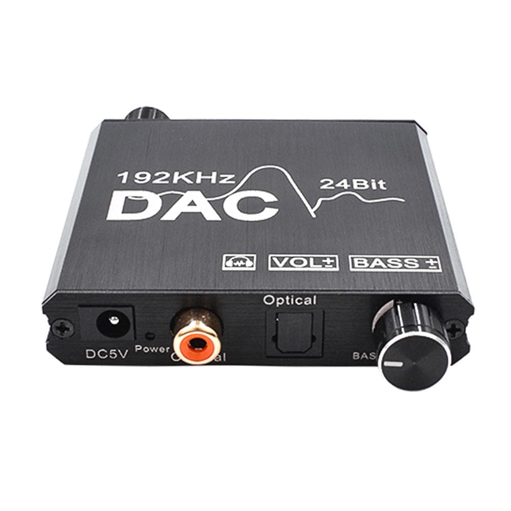 Digital to Analog Audio Converter 192kHz 24bit DAC Converter Optical Coaxial Input RCA 3.5mm Audio black