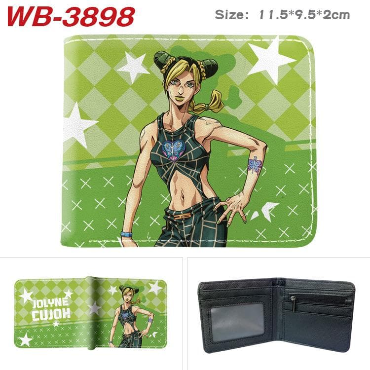 JoJo's Bizarre Adventure Wallet PU Leather Bi-Fold Purse With Coin Pocket Card Holder 2 fold