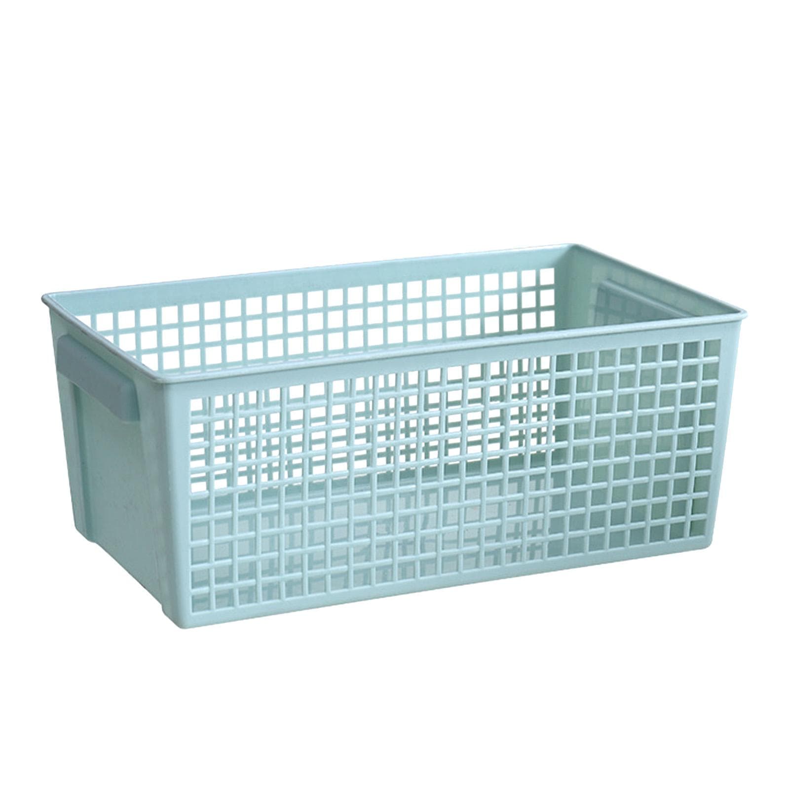 Plastic Storage Basket Rectangular Large Capacity Storage Container for Snacks Fruits Kitchen Small Size Green