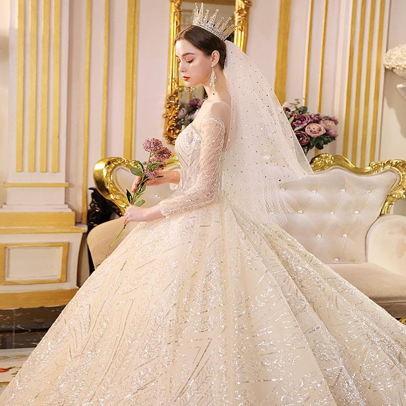 Satin Main Wedding Dress New Simple High Texture French Qidi Hepburn Thin Cover Arm Dress In Winter L white