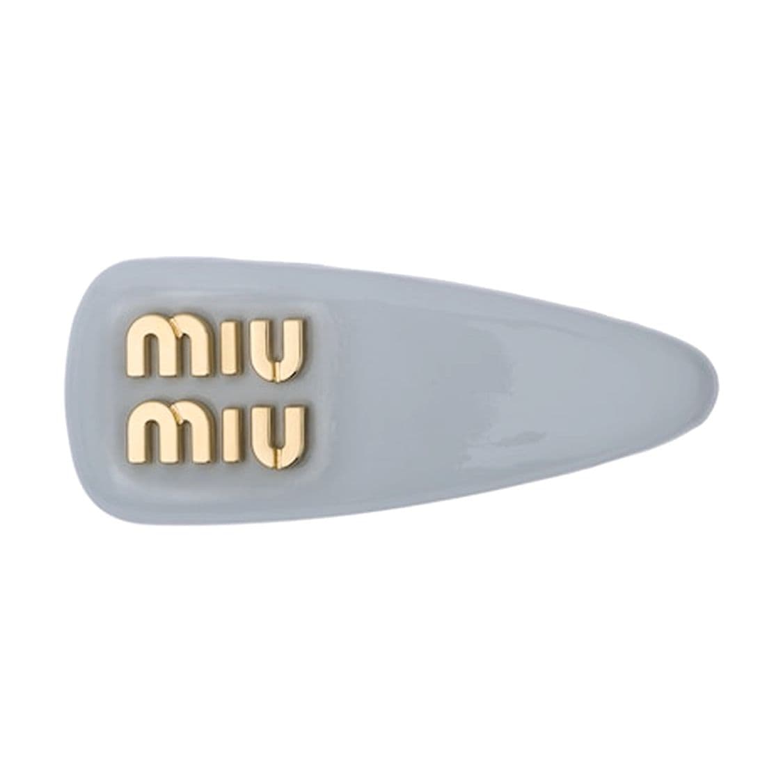 Miu Miu 3D Logo Letter Decoration Leather Metal Hair Clip Women accessories Gray 5IF092_069_F0591 Basic Packaging-Box Not Included