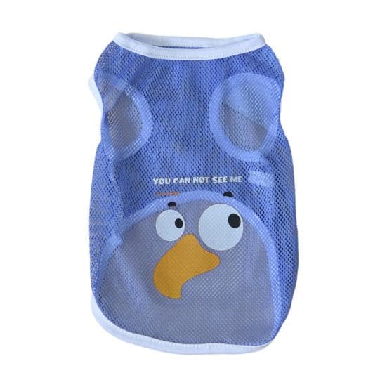 Top Stylish Comfortable Summer Cool Mesh Dog Vest Breathable Cartoon Print T-Shirt for Cat L purple