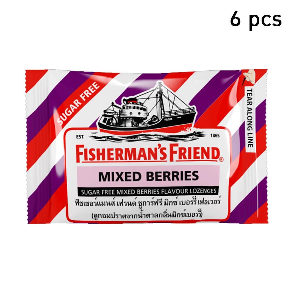 Fisherman's Friend Lozenges, Mixed Berries, Sugar Free Mixed Berries Flavour Lozenges, 25 g. x 6 /12 / 24 pcs 25 g. x 6 pcs