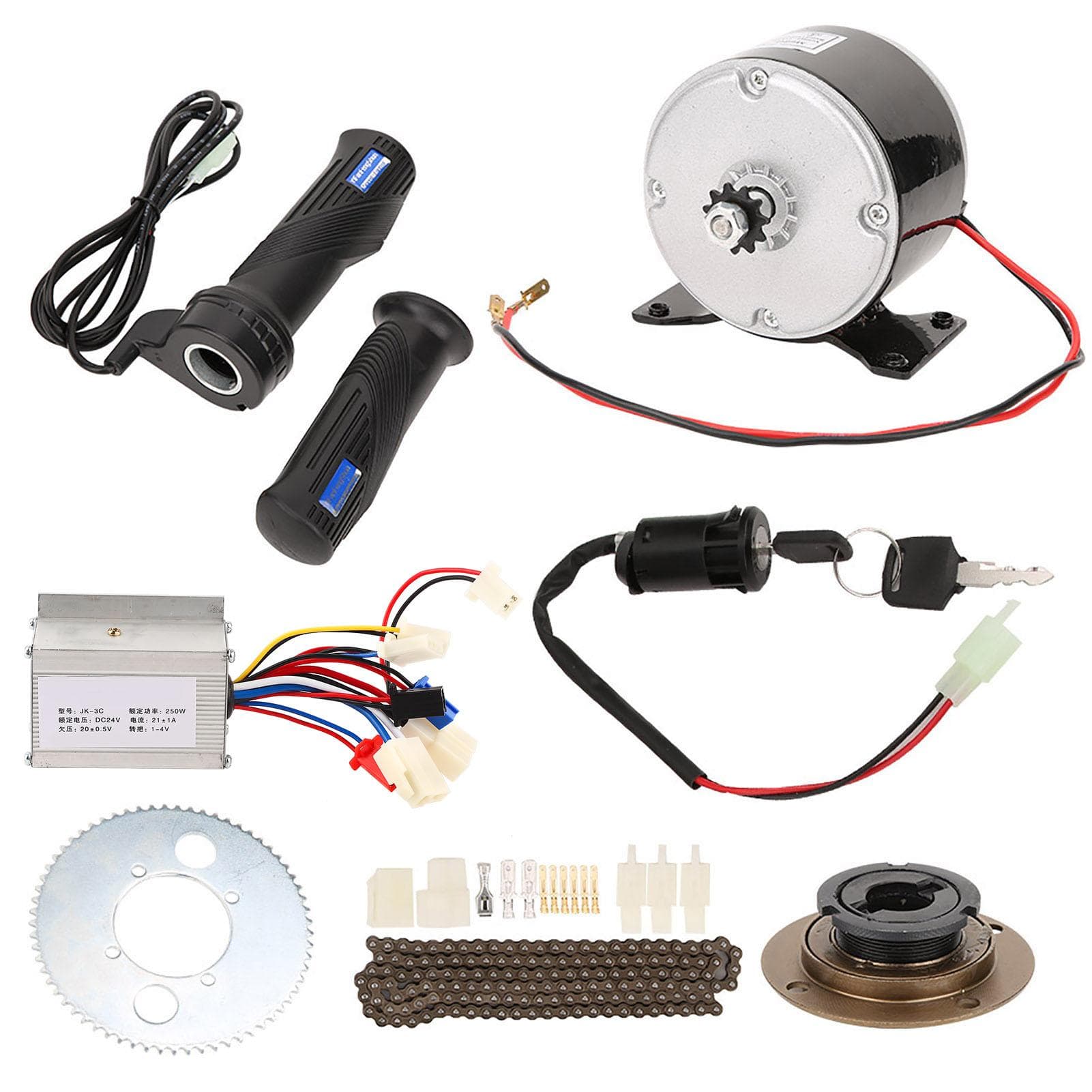 9pcs/Set 250W 24V Brush Motor Set Bicycle Bike Conversion High Speed Kit Accessory