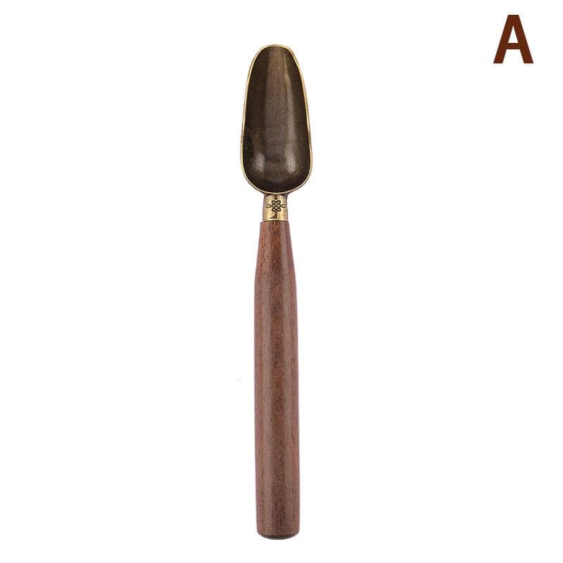 1Pcs Tea Spoon Ebony Teaspoon Solid Wood Retro Creative Tea Shovel Tea Kongfu Tea Ceremony Accessories Gift A