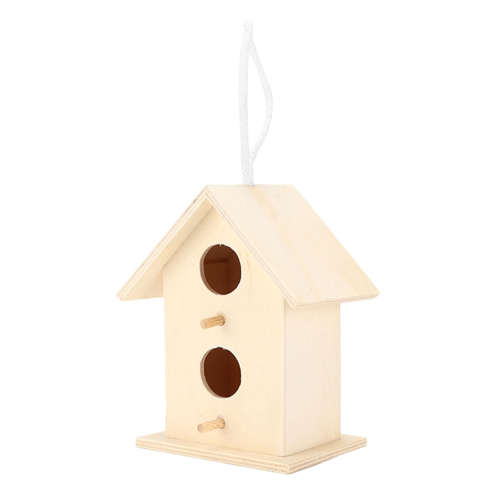 Innovative Wooden Birdhouse Natural and Safe DIY Wooden Small Birdhouse DecorationDouble Layer Two