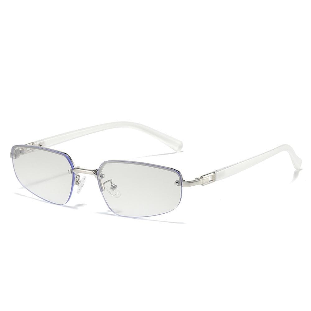 New Luxury Retro Frameless Rectangular Women Sunglasses UV400 Transparent Ocean Lenses Casual Men Sun Glasses as picture