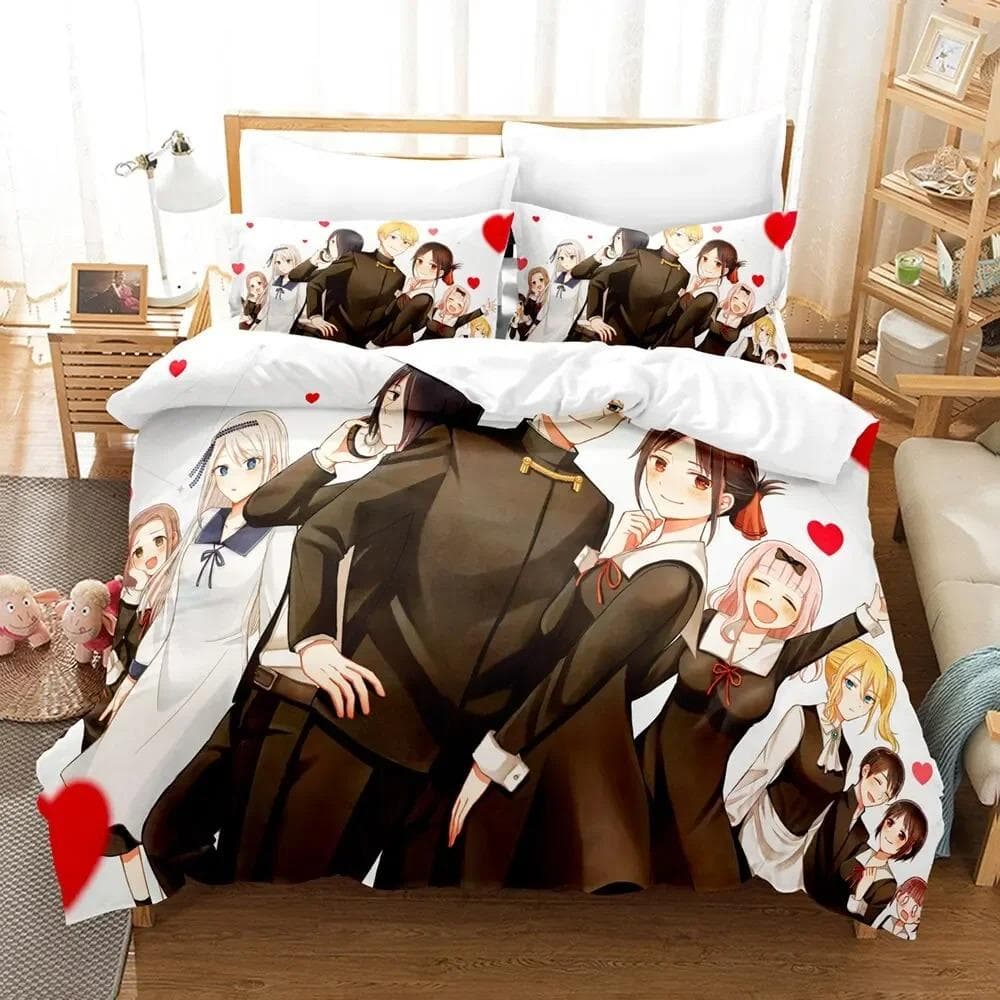 3D Printed Anime Kaguya-sama Love is War Bedding Set Boys Girls Twin Queen Size Duvet Cover Pillowcase Bed Kids Adult 70x133cm 2pcs