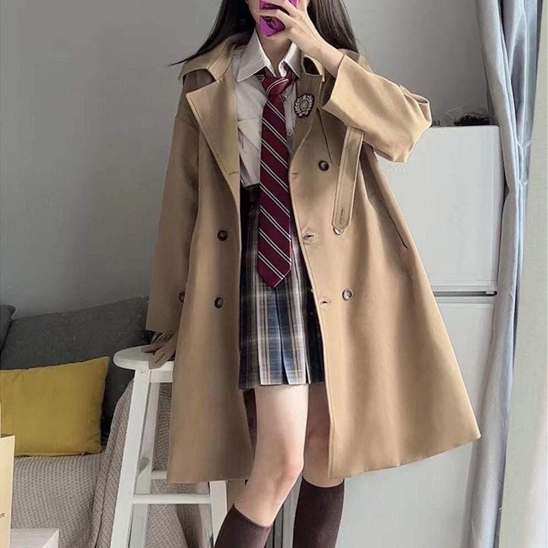 Small Trench Coat Women's Spring and Autumn New Korean Medium and Long Coat Coat 2XL