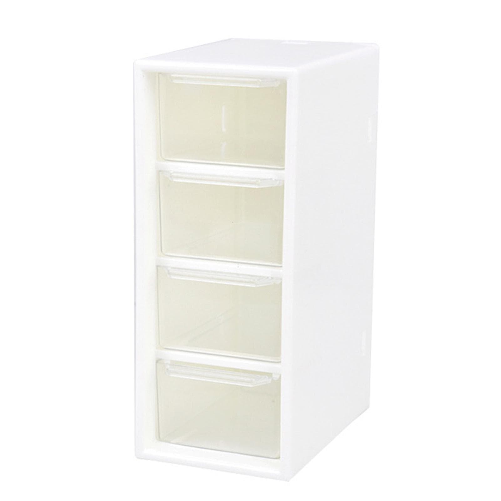 Desktop 4 Drawer Storage Organizer Small Stackable Clear Plastic Storage Containers Box for Home