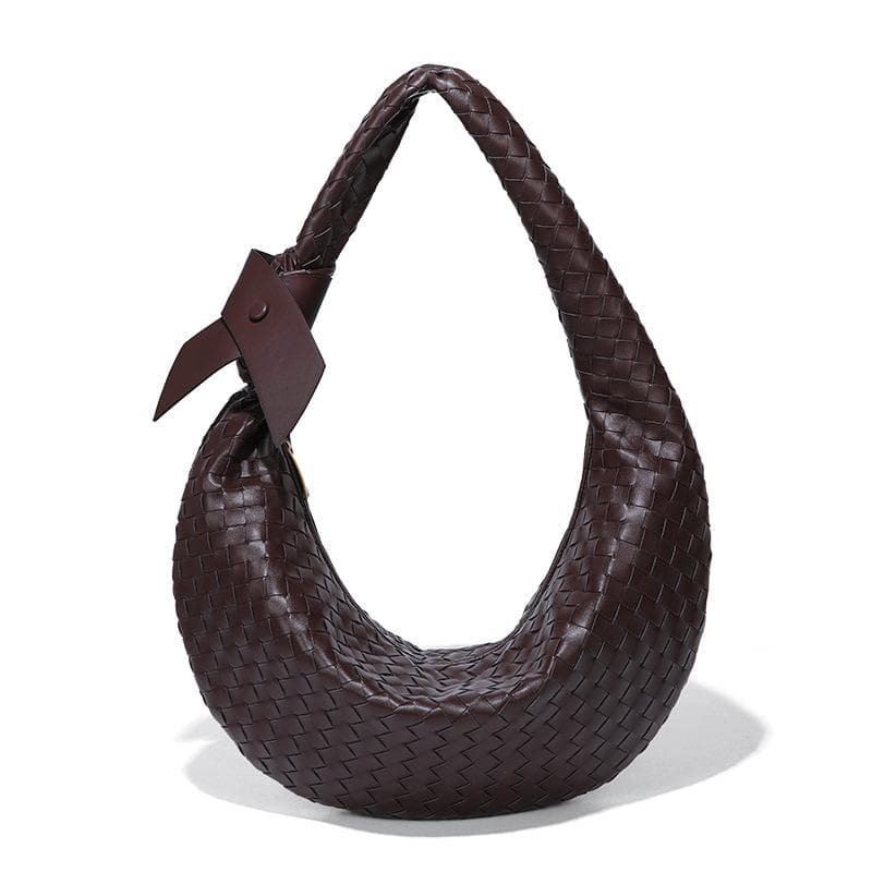 Large-capacity Single-shoulder Crossbody Women's Bag, Fashionable Hand-woven Bag, Retro Casual and Trendy Dumpling Bag