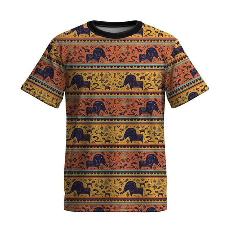 Ethnic Totem Shirt Men T-shirt 3D Printing Short Sleeve Tees Summer O-neck Casual Pullover For Male Fashion Street Clothing Tops 5XL