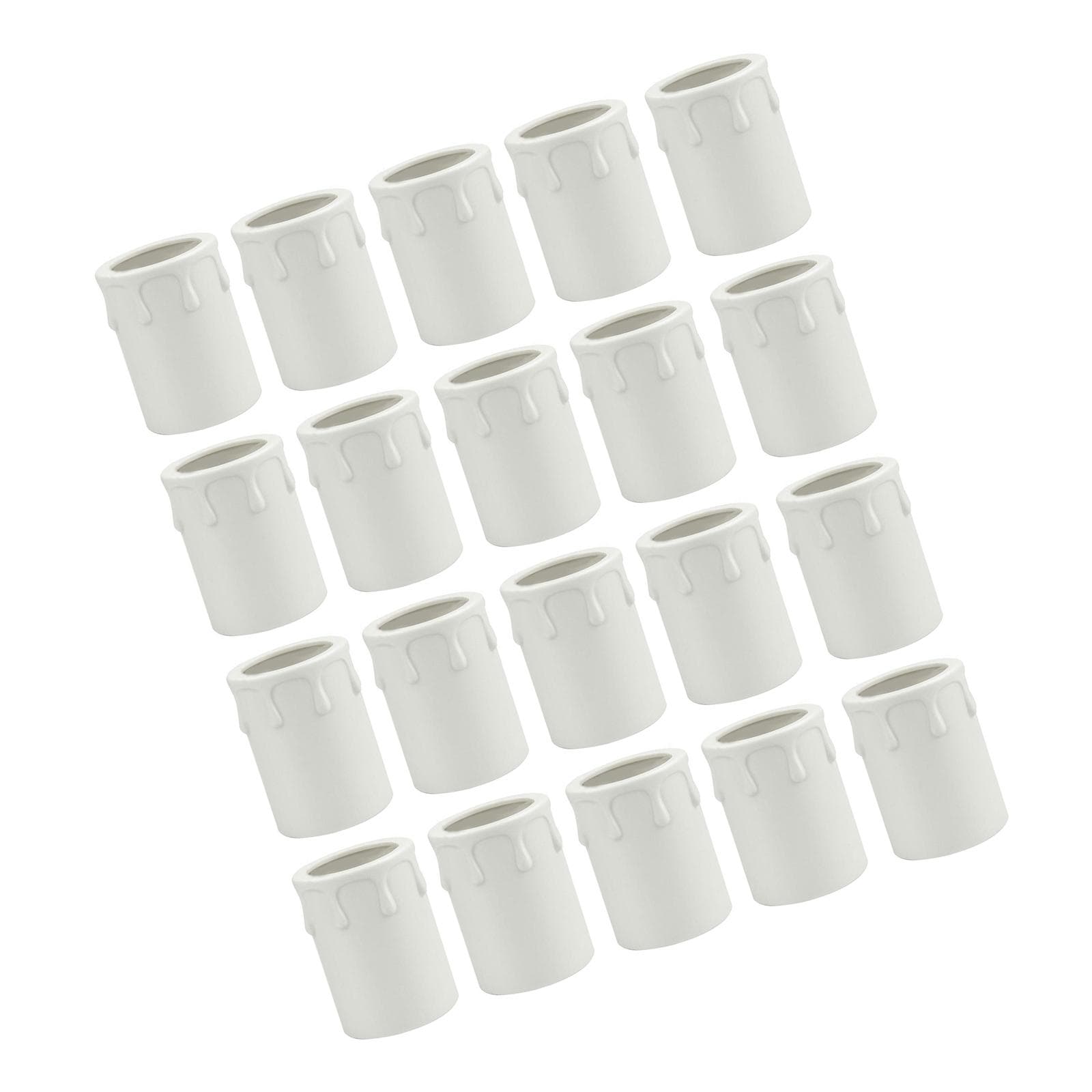 10/20Pcs Candle Socket Covers 44x60mm Plastic Chandelier Candle Sleeves Candelabra Base for Wall Light Christmas Decors B