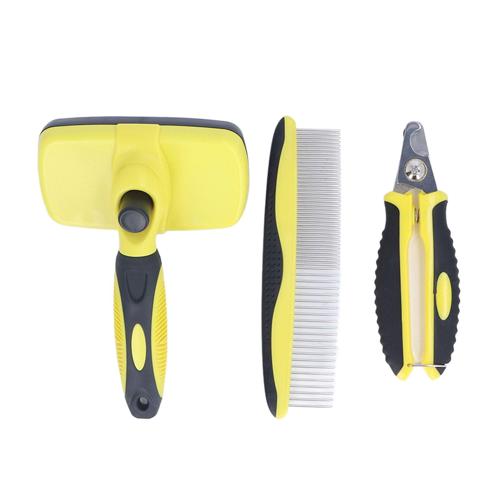 Pet Slicker Brush Comb Self Cleaning Massage Grooming Dog Hair Shedding Brush with Nail Clipper for
