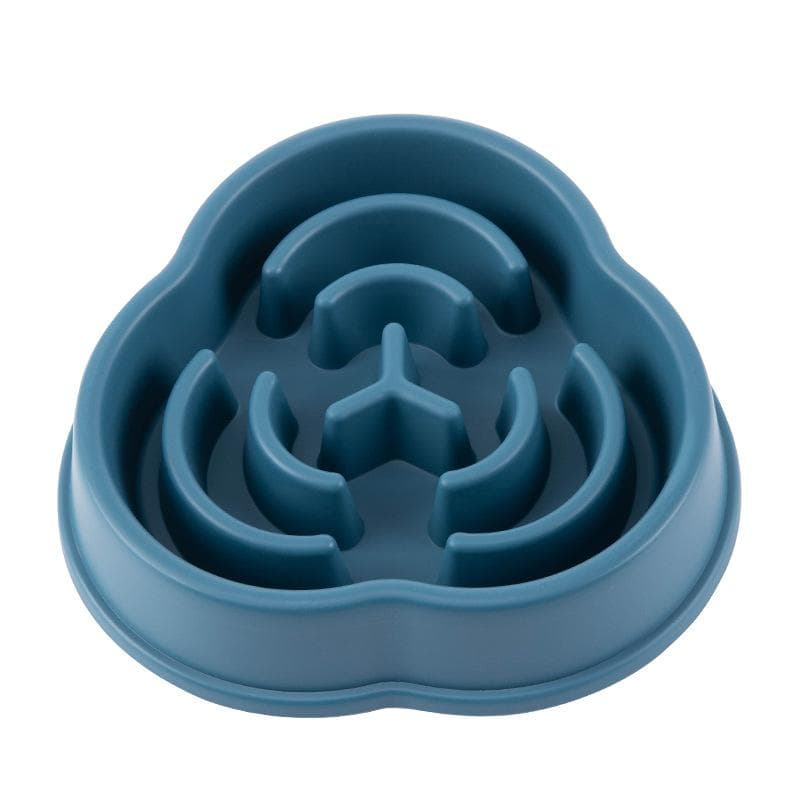 Pet Cat Dog Slow Food Bowl Anti-choking Thickened Non-slip Multiple Colors Shapes blue